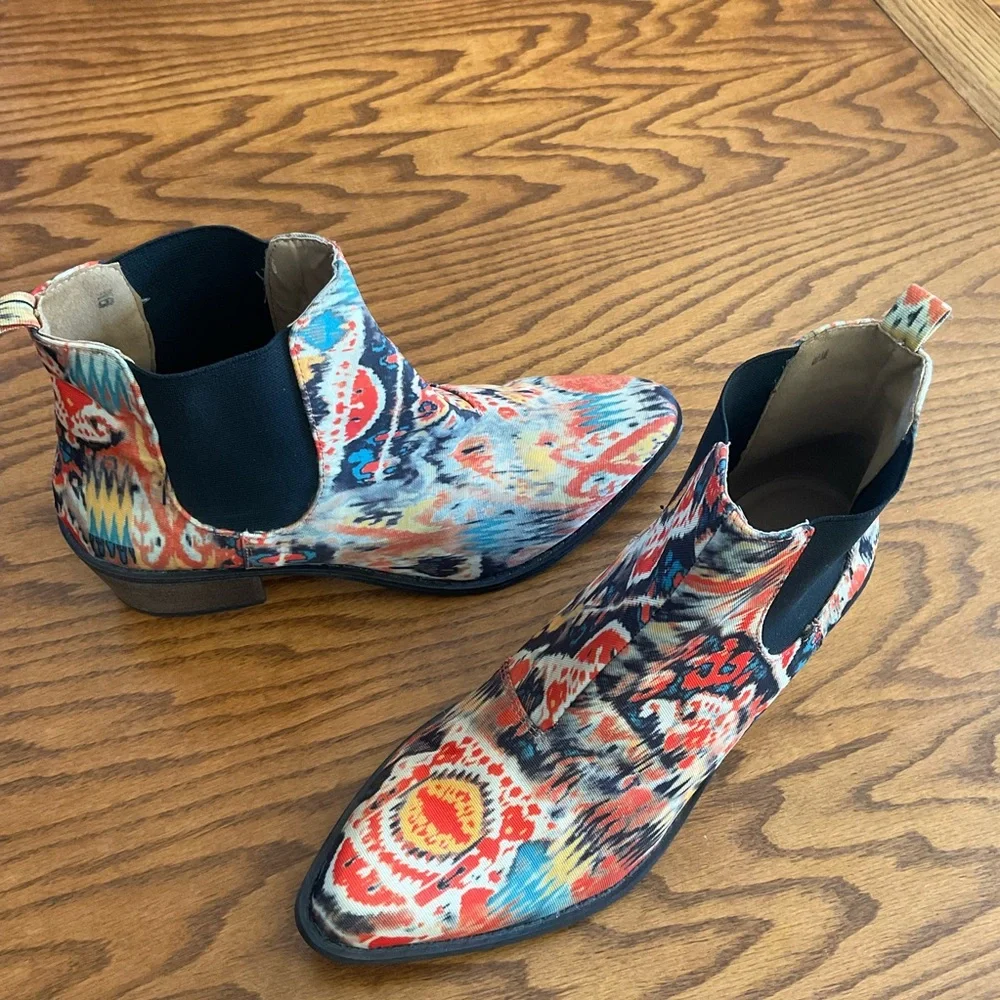 Coconuts Jezebel Colorful Ankle Booties, Women’s Sz 9M